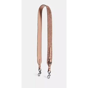 Coach Novelty Strap Rose Gold Glitter Leather Crossbody Gunmetal Hardware